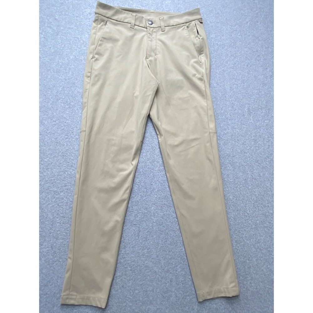 Lululemon Mens Pants 31 Commission Slim‎ Warpstreme Khaki Beige Stretch Performa
